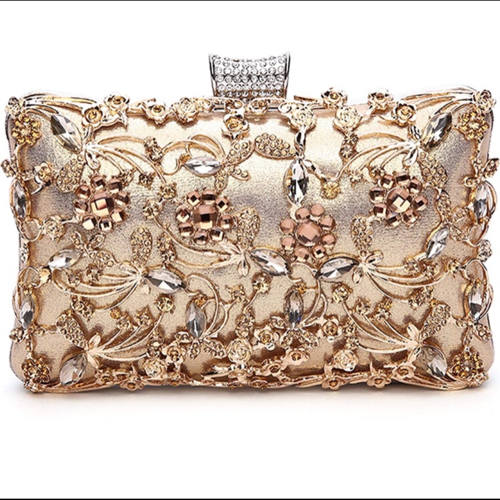 Gold Crystal Evening Clutch